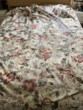 Floral Print Pair Of Curtains