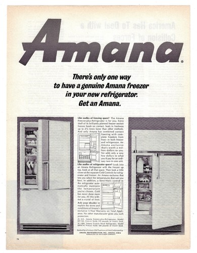 Amana refrigerator print - print, ad