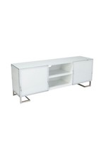Windermere White Glass Mirrored TV Stand with Storage TV Media Unit