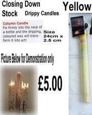 Drippy column candle yellow unique decorative design