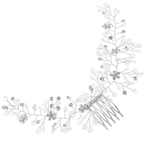 Silver rhinestone bridal hair - silver,