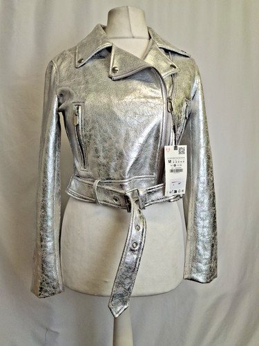 Zara women silver biker - women's,