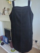 NEW LOOK  ladies Black Cord Pinafore Dress Size 18 New