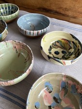 Rustic Romanian Glazed Tercotta Cereal Bowls (16cm Diameter )