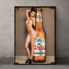 Metal Tin Plaque Sexy Female