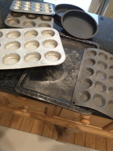 Selection vintage used cake - of,