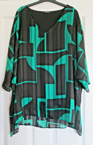 Roman top black - black, green