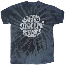 The Rolling Stones '70s Logo' Black Grey Dip Dye T shirt - NEW