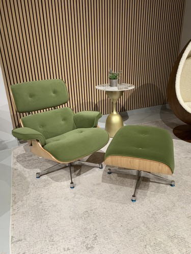 Mid century olive green velvet - olive,