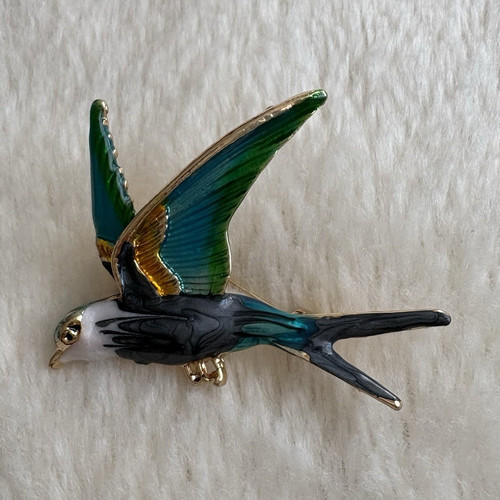 Swallow bird brooch pin - swallow,