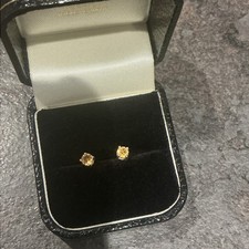 925  Silver Round Citrine Stud Earrings/ Gemporia