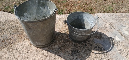 Pair vintage galvanized - vintage,