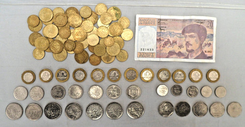 Old french francs currency - old,