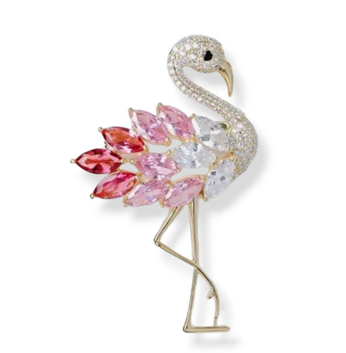 Vintage style flamingo brooch - flamingo,