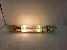 Art Deco Brass & Glass Rod