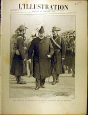 Original Old Antique Print 1902 King Edward Vii Transvaal Troops Review French