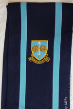 PURE NEW WOOL -UNIVERSITY OF BATH  BLUE  LONG SCARF WITH COAT OF ARMS
