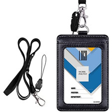 PU Leather Badge Holder Bus