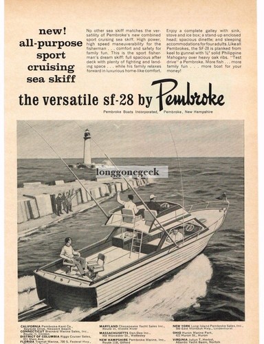 1962 pembroke sf28 sea skiff - sf28,