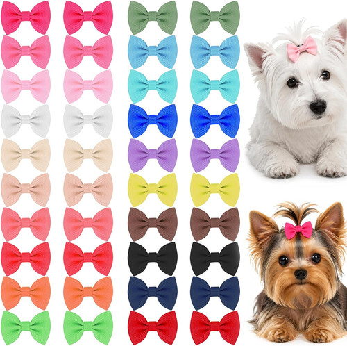 40pcs dog bow hair clips - dog,