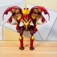 Vtg Bakumorph Helix Dragonoid Transforming Toy Red Bakugan Gundalian Invaders
