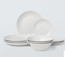 John Lewis eat Porcelain Dinnerware Set, 12 Piece, White