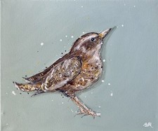 Wren Bird Small Acrylic Painting 