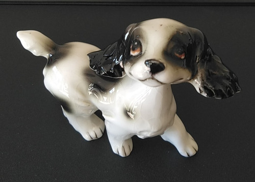 Spaniel puppy figurine with - figurine,