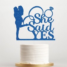She Said Yes Glitter Cake Toppers - Engagement Hen Party Decoration