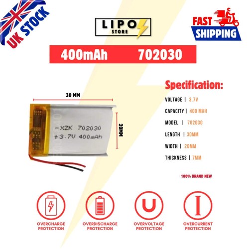 702030 400mah lipo - ⚡, 3.7v