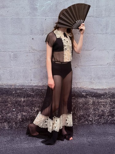 Vintage 1930s sheer black - 1930s,