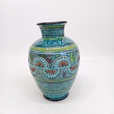 Blue Carved Handmade Vase