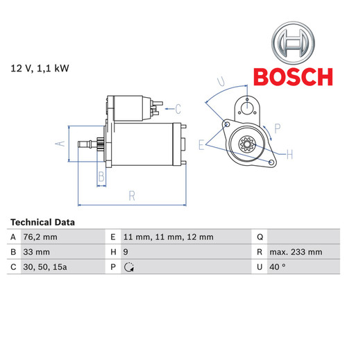Starter bosch 986 018 - starter, 0.986.018.200