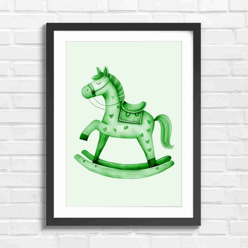 Whimsical wooden rocking horse - wooden,