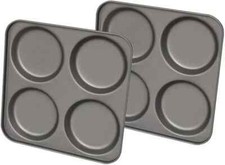 2x 4 Cup Yorkshire Pudding Muffin Tray Non Stick Pan Tin Tart Dessert Bun Tray