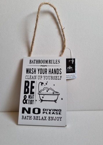 White wooden hanging plaque - white,