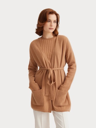 Pure cashmere cardigan with - pure,