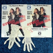 MADONNA DESPERATELY SEEKING SUSAN PROMO VIDEO STORE DISPLAY/POSTER/GLOVES 1985