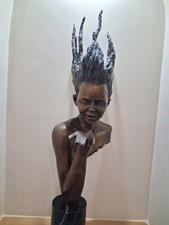 Bronze Ladey on a marble base Bust