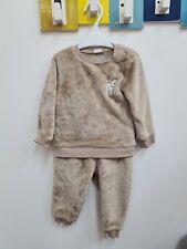 H&M Baby Teddy Fleece Sweatshirt And Pants Set 9-12 Months brown 