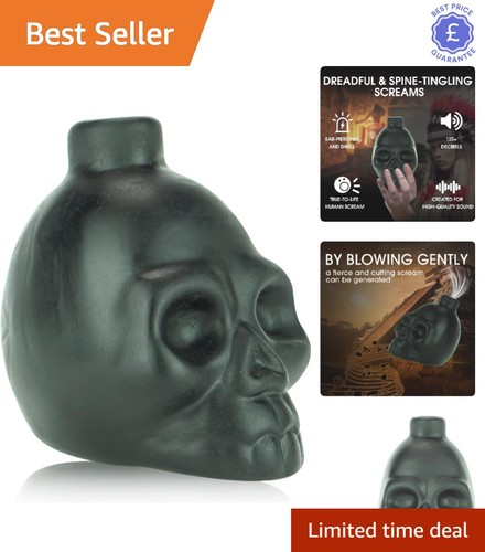 Creepy black ceramic skull - creepy,