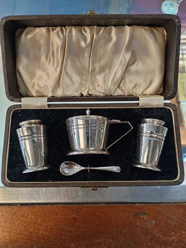 Antique solid silver condiment - antique,