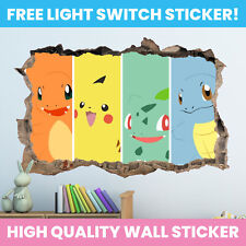 POKEMON HOLE IN WALL STICKER PERSONALISED DECAL DECOR KIDS BEDROOM DECORATION