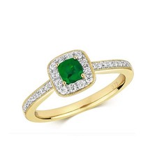 Real Emerald and Diamond Ring