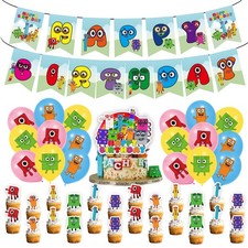 Numberblocks Party Supplies Birthday Decoration Set Cake Toppers Balloons Banner
