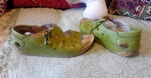 Leather sandals cork heal - cork,