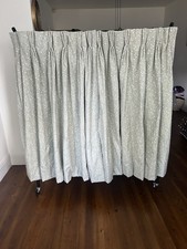 Pair Of Bespoke MTM iLiv Whinfell Stone Embroidered Curtains Thermal Lined