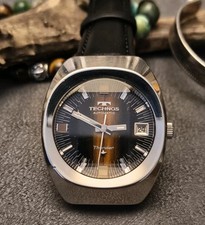 Technos Thunder Date 5-faceted Crystal Automatic Watch ETA 2632 