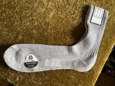 Vintage NOMEND Made in England  Mens Light Grey Pure New Wool Socks Size 11.5