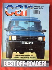 “CAR” Magazine Nov 1990 - Discovery Shogun Landcruiser Defender Morgan Caterham